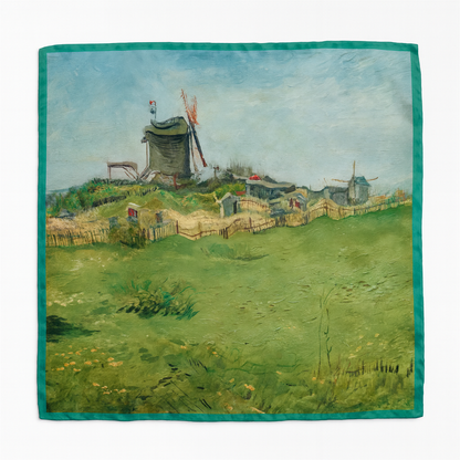 Foulard carré de soie 50 - Le moulin à galette, Van Gogh-Maison Berettini