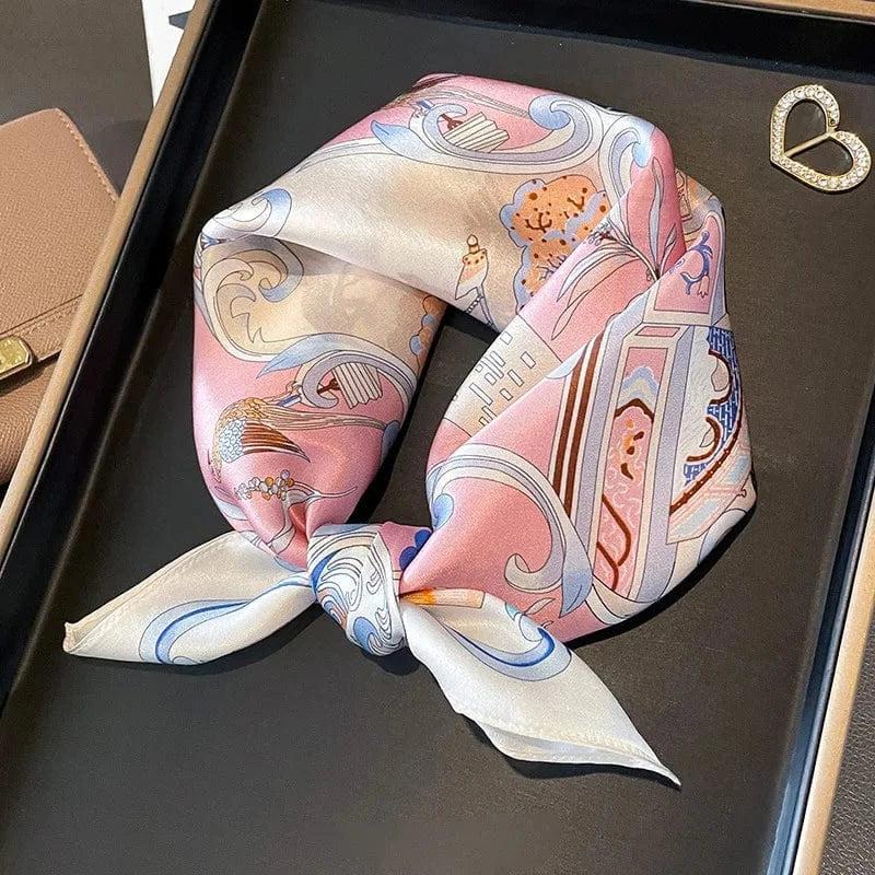 Foulard carré de soie 50 - Le Palais rose-Maison Berettini
