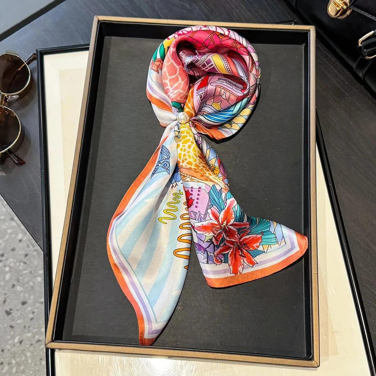 Foulard carré de soie 50 - Le Safari Urbain-Maison Berettini