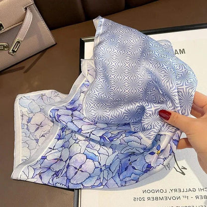 Foulard carré de soie 50 - L'Éclat d’Indigo-Maison Berettini