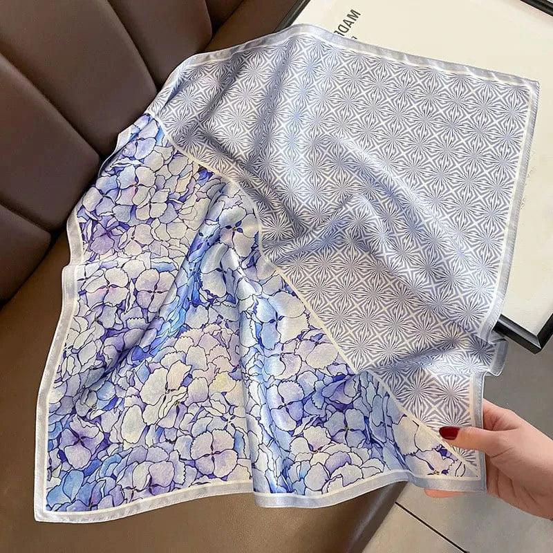 Foulard carré de soie 50 - L'Éclat d’Indigo-Maison Berettini