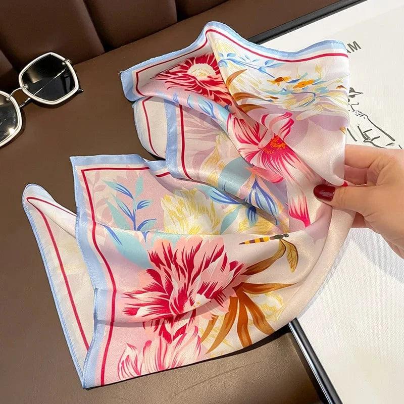 Foulard carré de soie 50 - L'Éclats de Pivoines-Maison Berettini