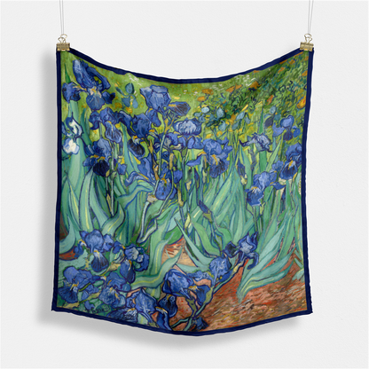 Foulard carré de soie 50 - Les Iris, Van Gogh-Maison Berettini