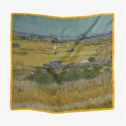 Foulard carré de soie 50 - Les Moissons, Van Gogh-Maison Berettini
