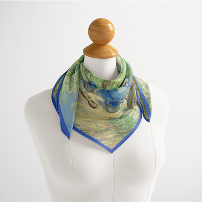 Foulard carré de soie 50 - Les Premiers Pas, Van Gogh-Maison Berettini