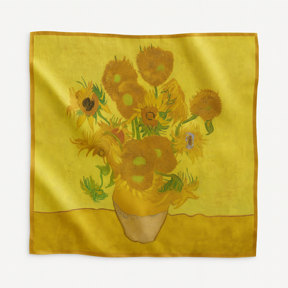 Foulard carré de soie 50 - Les Tournesols, Van Gogh-Maison Berettini