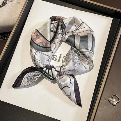 Foulard carré de soie 50 - L'Esquisse Mécanique Blanc-Maison Berettini