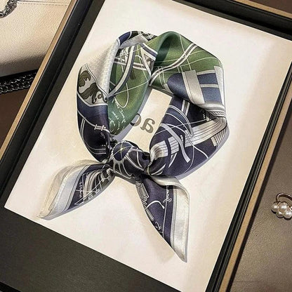 Foulard carré de soie 50 - L'Esquisse Mécanique Vert-Maison Berettini