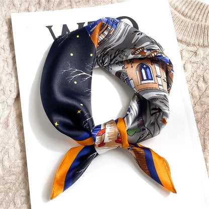 Foulard carré de soie 50 - L'Hiver en Lumière-Maison Berettini