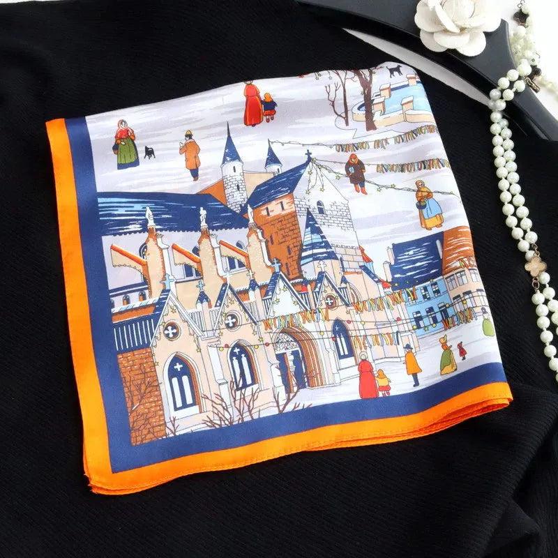 Foulard carré de soie 50 - L'Hiver en Lumière-Maison Berettini