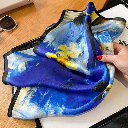 Foulard carré de soie 50 - Onde Électrique-Maison Berettini