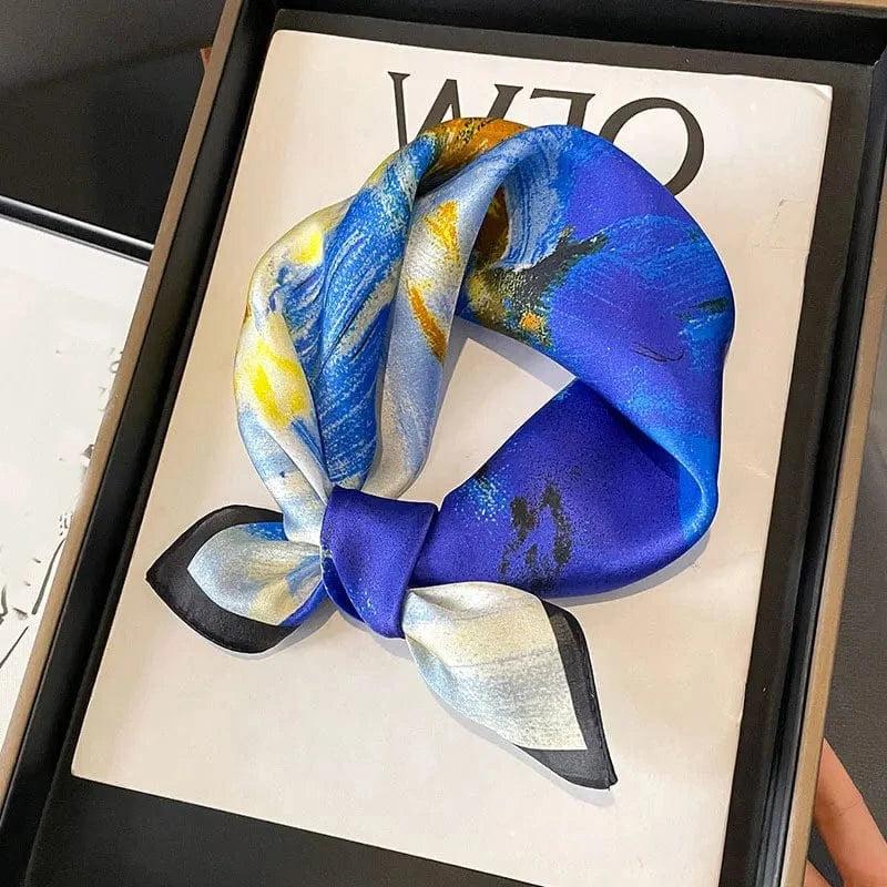 Foulard carré de soie 50 - Onde Électrique-Maison Berettini