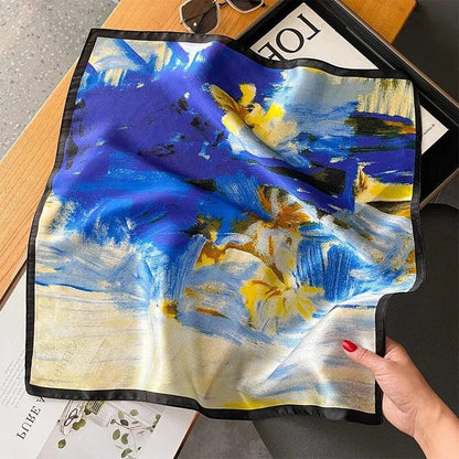 Foulard carré de soie 50 - Onde Électrique-Maison Berettini