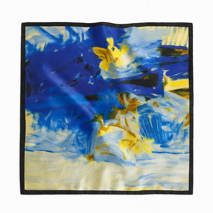 Foulard carré de soie 50 - Onde Électrique-Maison Berettini