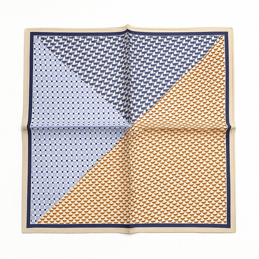Foulard carré de soie 50 - Patchwork Urbain-Maison Berettini