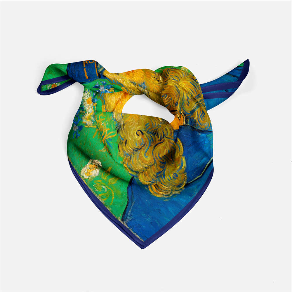 Foulard carré de soie 50 - Portrait de Joseph Roulin, Van Gogh-Maison Berettini