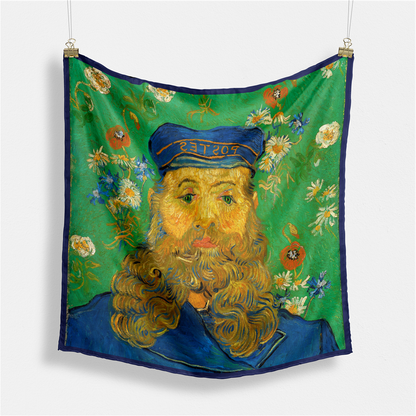 Foulard carré de soie 50 - Portrait de Joseph Roulin, Van Gogh-Maison Berettini