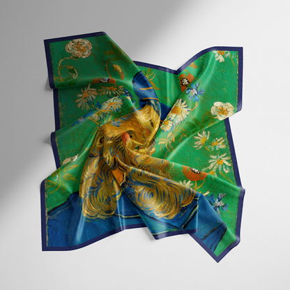 Foulard carré de soie 50 - Portrait de Joseph Roulin, Van Gogh-Maison Berettini