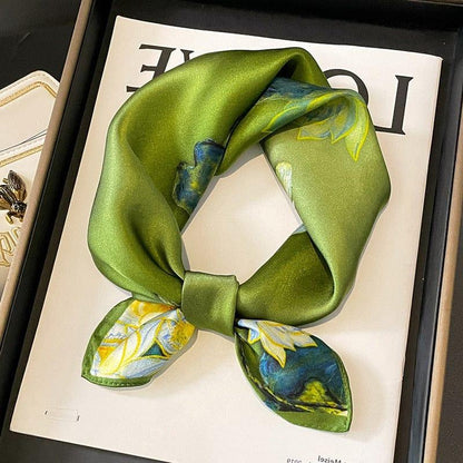 Foulard carré de soie 50 - Reflets d’Étang-Maison Berettini