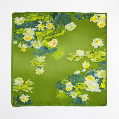 Foulard carré de soie 50 - Reflets d’Étang-Maison Berettini