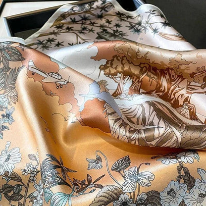 Foulard carré de soie 50 - Rêverie Suspendue-Maison Berettini