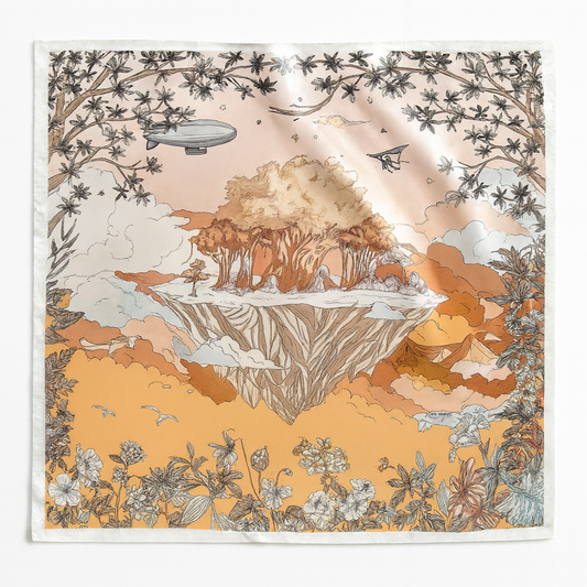 Foulard carré de soie 50 - Rêverie Suspendue-Maison Berettini
