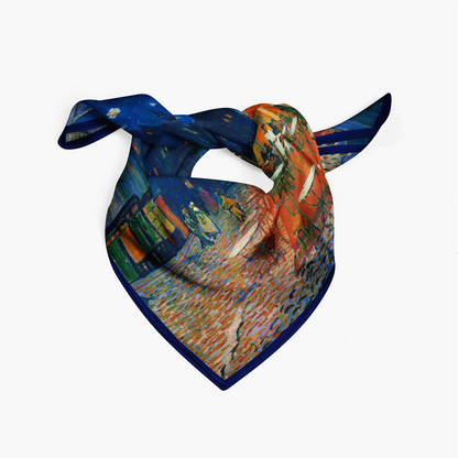 Foulard carré de soie 50 - Terrasse de café le soir, Van Gogh-Maison Berettini