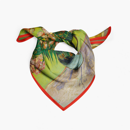 Foulard carré de soie 50 - Vase avec des lauriers-roses, Van Gogh-Maison Berettini
