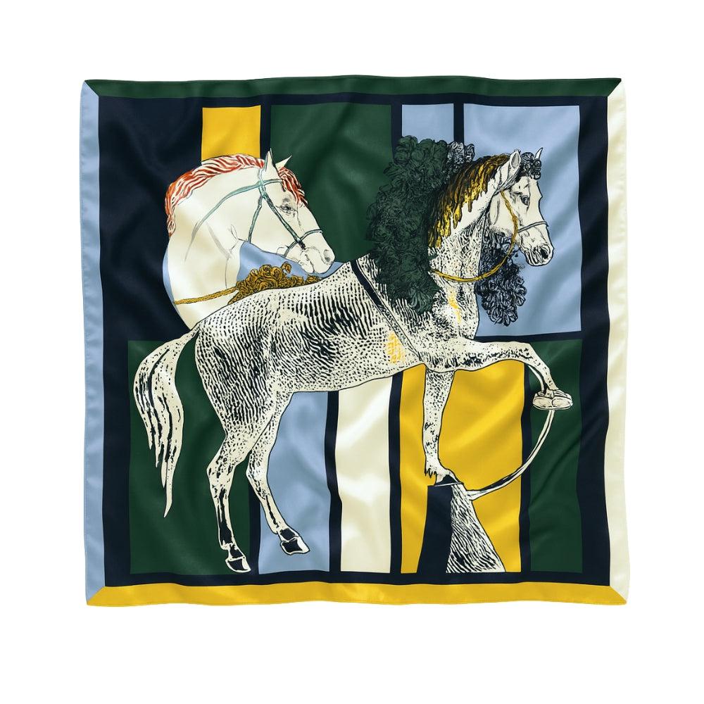 Foulard carré de soie 70 - Chevaux de Parade-Maison Berettini
