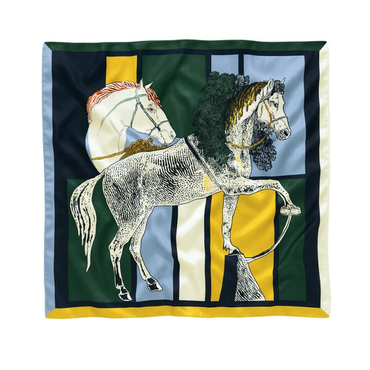 Foulard carré de soie 70 - Chevaux de Parade-Maison Berettini