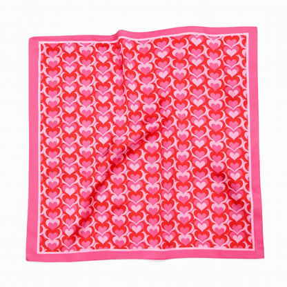 Foulard carré de soie 70 - Cœurs Pop-Maison Berettini