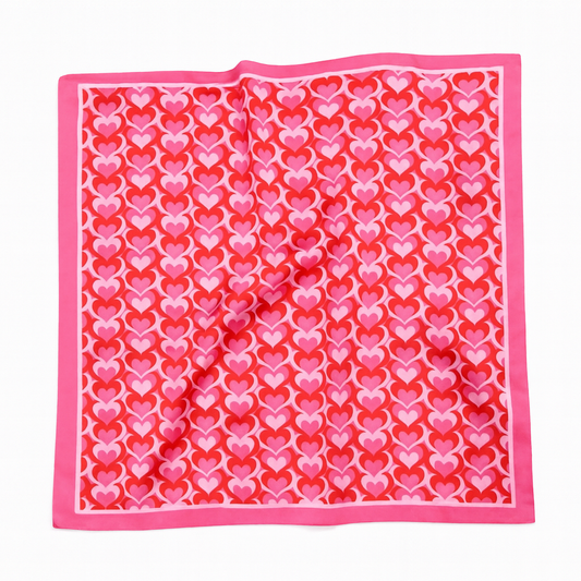 Foulard carré de soie 70 - Cœurs Pop-Maison Berettini