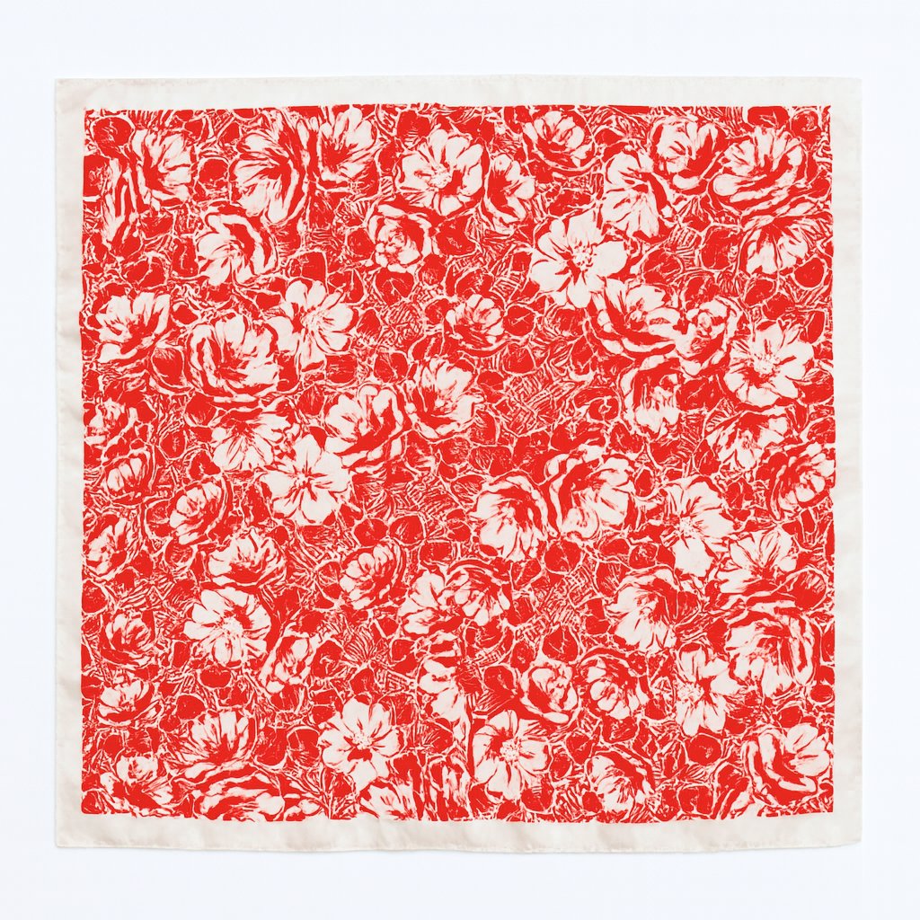 Foulard carré de soie 70 - Éclat Carmine-Maison Berettini