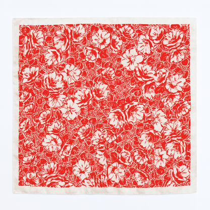 Foulard carré de soie 70 - Éclat Carmine-Maison Berettini