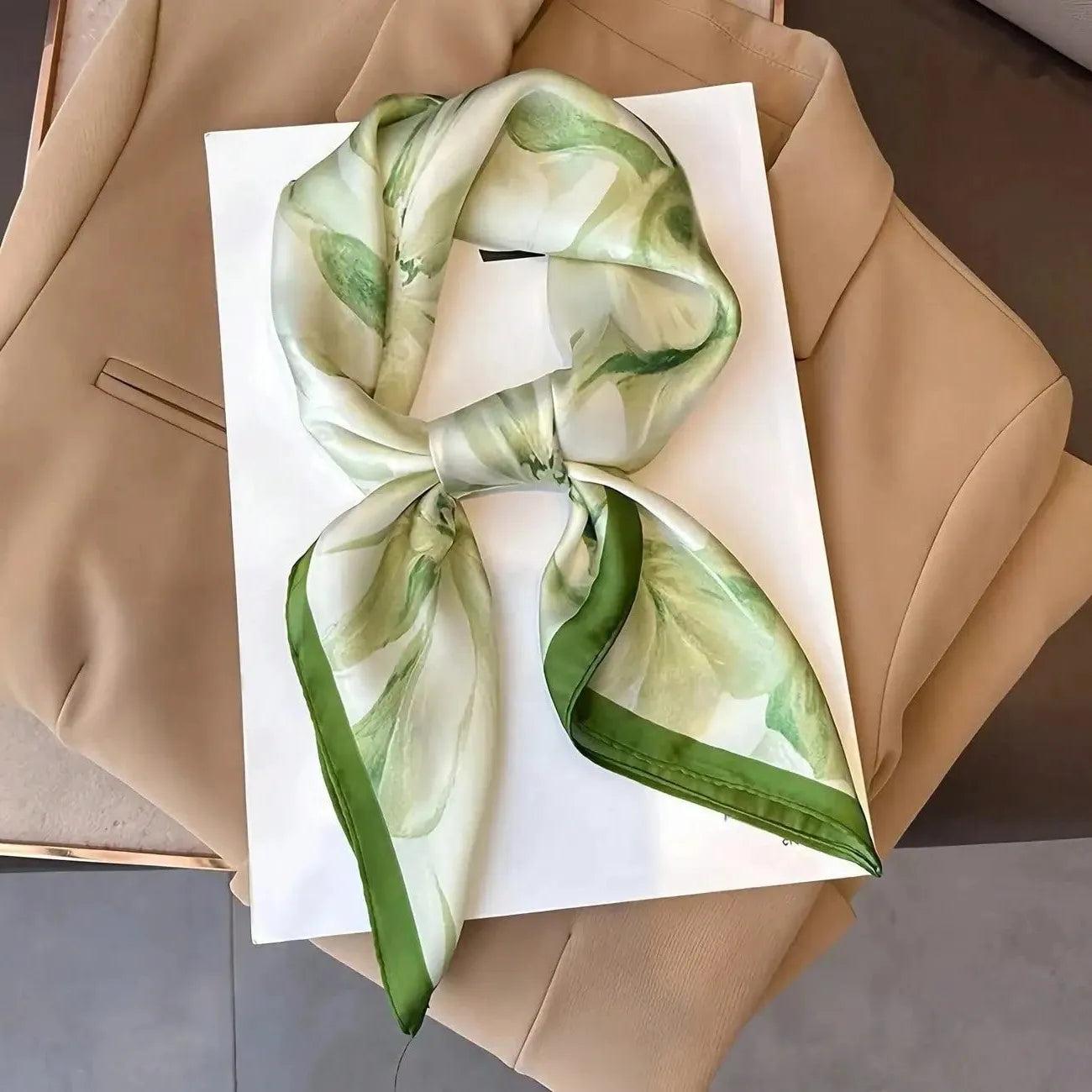 Foulard carré de soie 70 - Fleur de Brume-Maison Berettini