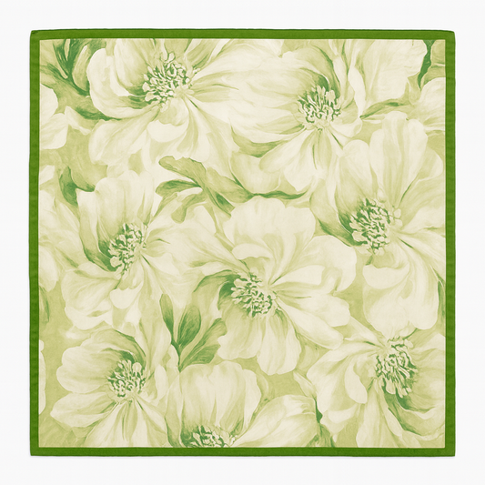 Foulard carré de soie 70 - Fleur de Brume-Maison Berettini