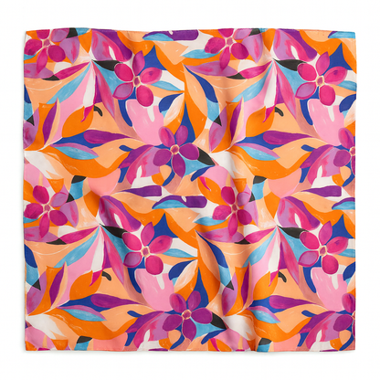 Foulard carré de soie 70 - Fleurs Solaires-Maison Berettini