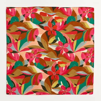 Foulard carré de soie 70 - Jardin Exotique-Maison Berettini