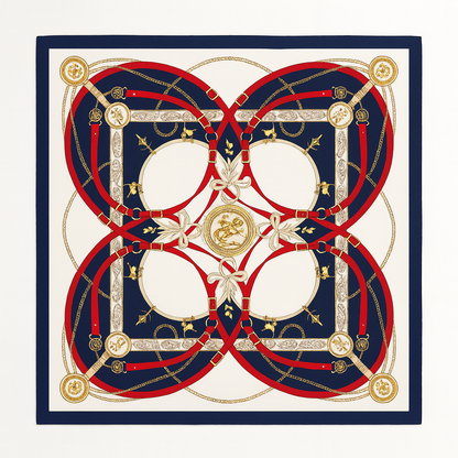 Foulard carré de soie 70 - La Cavalerie Royale Marine-Maison Berettini