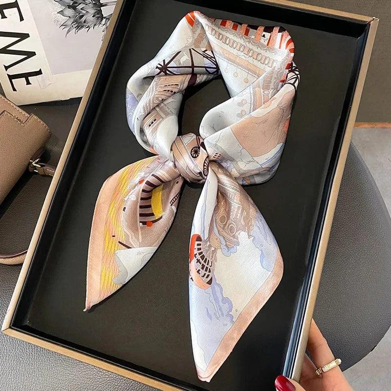Foulard carré de soie 70 - La Cité des Rêves-Maison Berettini