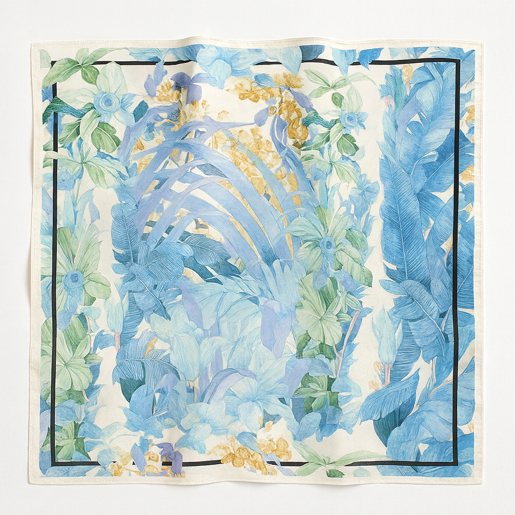 Foulard carré de soie 70 - La Forêt d’Azur-Maison Berettini