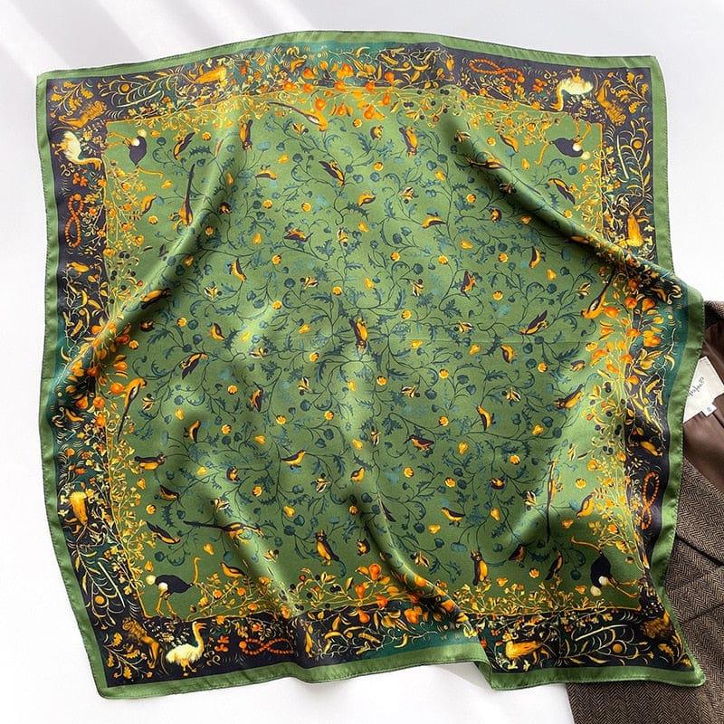 Foulard carré de soie 70 - La Forêt Enchantée-Maison Berettini