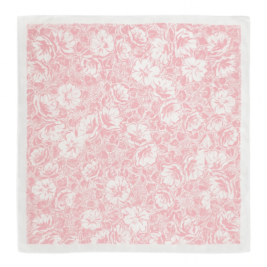 Foulard carré de soie 70 - La Rose-Maison Berettini