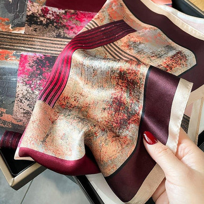 Foulard carré de soie 70 - La Terre de Feu-Maison Berettini