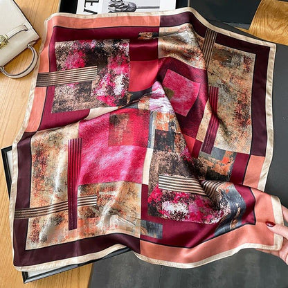 Foulard carré de soie 70 - La Terre de Feu-Maison Berettini