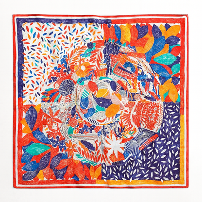 Foulard carré de soie 70 - Le Carnaval des Couleurs-Maison Berettini
