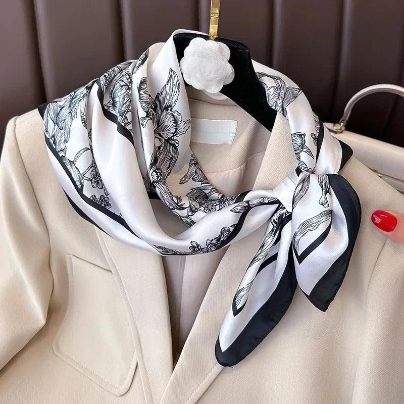 Foulard carré de soie 70 - Le Jardin à l’Encre-Maison Berettini