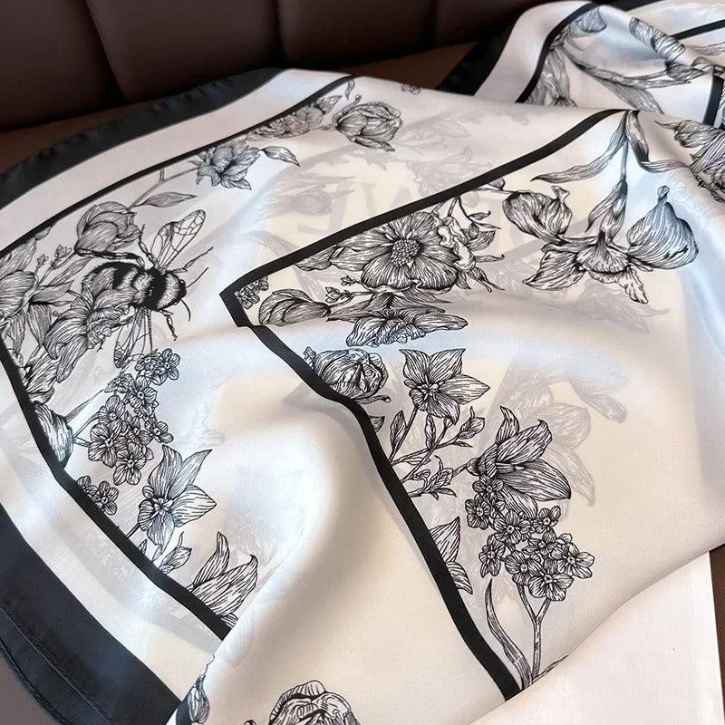 Foulard carré de soie 70 - Le Jardin à l’Encre-Maison Berettini