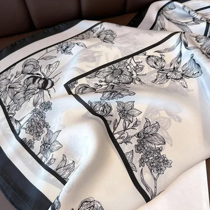 Foulard carré de soie 70 - Le Jardin à l’Encre-Maison Berettini