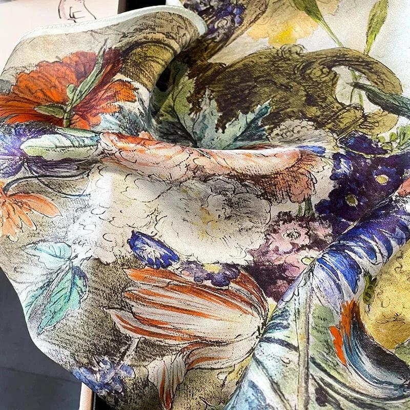 Foulard carré de soie 70 - Le Jardin Impressionniste-Maison Berettini